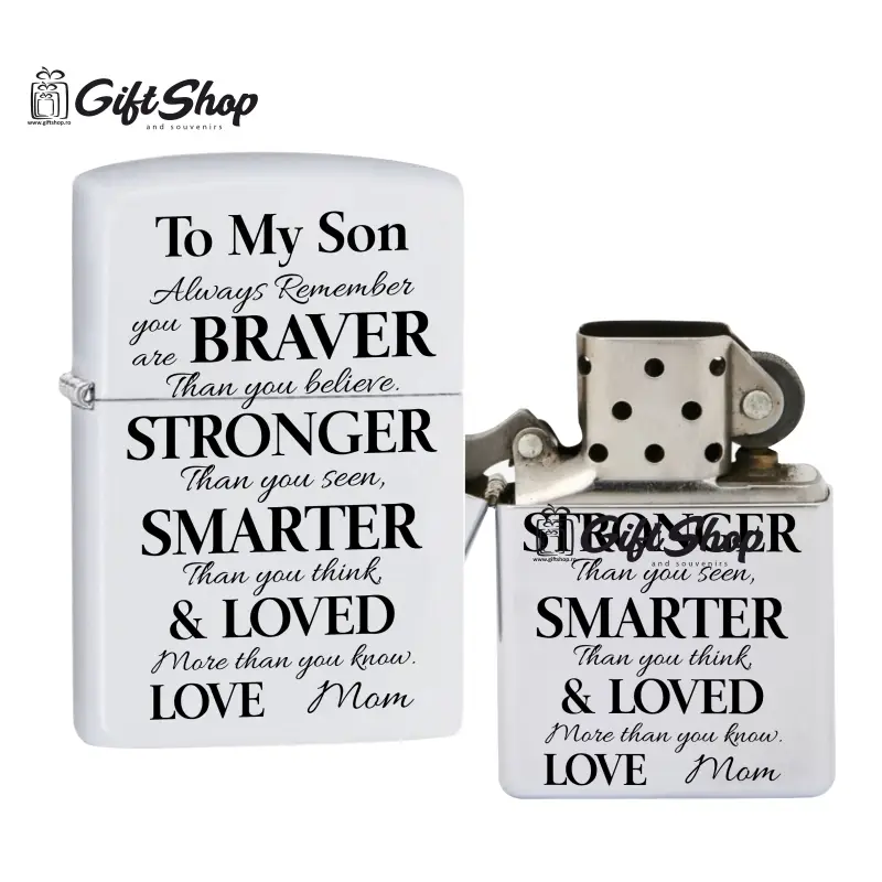 To my son ... , bricheta metalica gravata laser cu mesajv